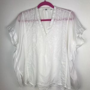 UNIQLO White Loose Blouse Size M